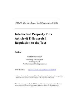 Intellectual Property Puts Article 6(1) Brussels I