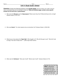 Unit 4&mdash;Study Guide&mdash;Greece
