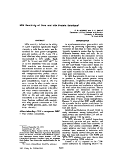 Milk Reactivity of Gum and Milk Protein Solutions1