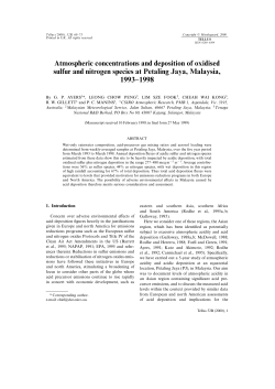 Atmospheric concentrations and deposition of oxidised sulfur and