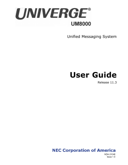 NEC UM8000 Voice Mail User Guide