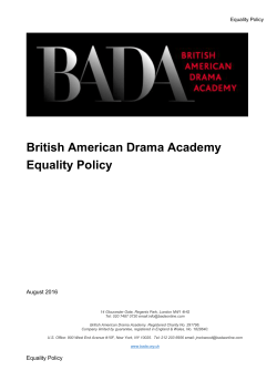 British American Drama Academy Equality Policy