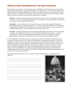 Choices and Consequences: THE BONUS MARCHERS