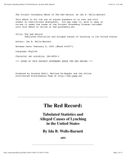 The Red Record, Ida B. Wells-Barnett