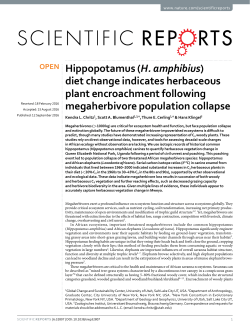 Hippopotamus (H. amphibius) diet change indicates herbaceous