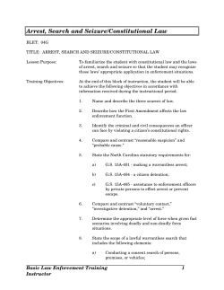 Arrest, Search and Seizure/Constitutional Law