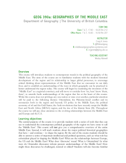 GEOG 390a: GEOGRAPHIES OF THE MIDDLE