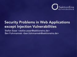 Security Problems in Web Applications except