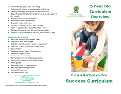 Foundations for Success Curriculum