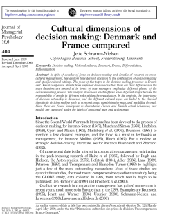 Cultural dimensions of decision making: Denmark and