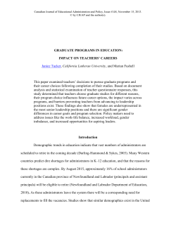 Graduate Programs in Education: Impact on Teachers` Careers