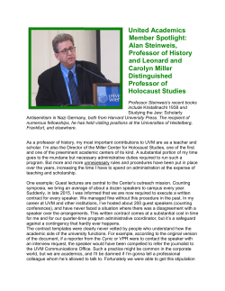 United Academics Member Spotlight: Alan Steinweis, Professor of