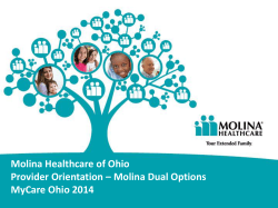 Molina Healthcare of Ohio Provider Orientation &ndash; Molina Dual