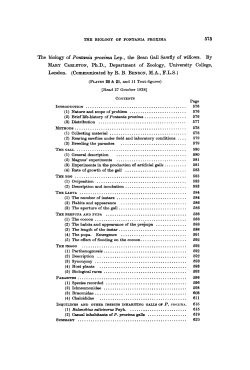 The biology of Pontania proxima Lep., the Bean