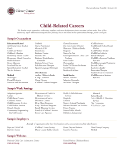 Child-Related Careers - FSU Career Center