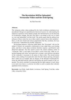 The Revolution Will be Uploaded: Vernacular - Culture Unbound