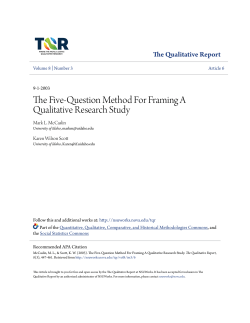 The Five-Question Method For Framing A Qualitative