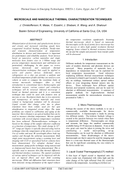 Microscale and nanoscale thermal characterization techniques
