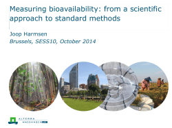 Measuring bioavailability: from a scientific approach to standard