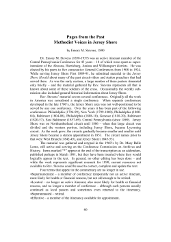 Pages from the Past, Methodist Voices in Jersey