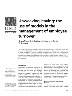 Unweaving leaving: the use of models in the
