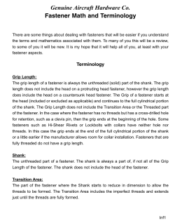 Fastener Math and Terminology - Genuine Aircraft Hardware Co.
