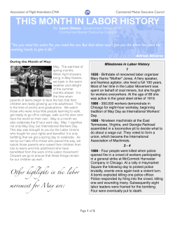 This Month in Labor History &ndash; Edition 12 May