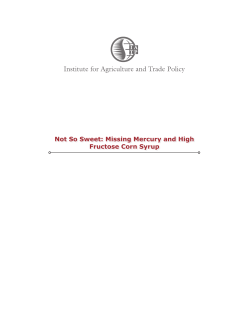Not So Sweet: Missing Mercury and High Fructose Corn Syrup