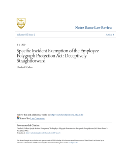 Specific Incident Exemption of the Employee Polygraph Protection