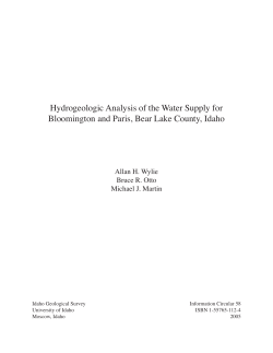 Hydrogeologic Analysis of the Water Supply for Bloomington and