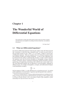 The Wonderful World of Differential Equations