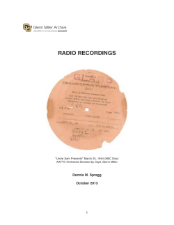 radio recordings - University of Colorado Boulder