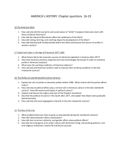 AMERICA`s HISTORY Chapter questions 16-19