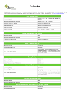 Fee Schedule - RTN Federal Credit Union