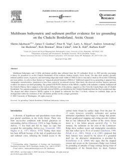 Multibeam bathymetric and sediment profiler evidence for ice