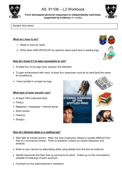 AS 91106 &ndash; L2 Workbook