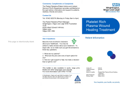 Platelet Rich Plasma Wound Healing Treatment