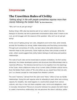 Entrepreneur.com - The Unwritten Rules of Civility