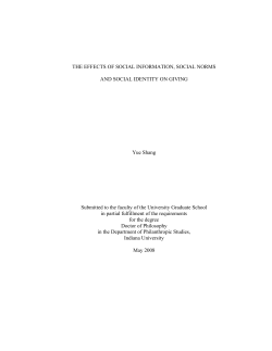 THE EFFECTS OF SOCIAL INFORMATION, SOCIAL