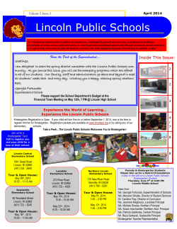 April 2014 Newsletter - Lincoln Public Schools
