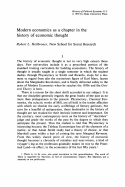 Modern economics as a chapter in the history of economic thought