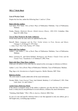 MLA 7 Style Sheet