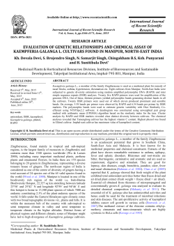 EVALUATION OF GENETIC RELATIONSHIPS AND CHEMICAL