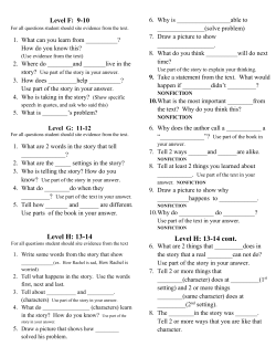 Level H: 13-14 Level H: 13-14 cont.