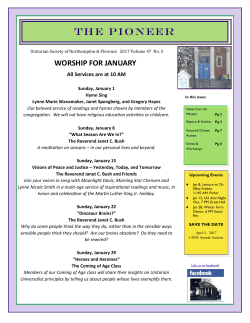 January 2017 - the Unitarian Society of Northampton and Florence