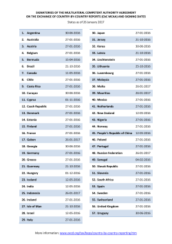 Signatories of the Multilateral Competent Authority