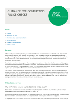 guidance for conducting police checks