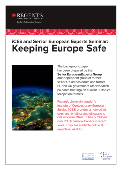Keeping Europe Safe - Regent`s University London