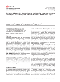 Influence of Leadership Style on Interpersonal Conflict Management