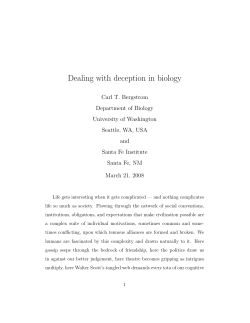 Dealing with deception in biology - Carl T. Bergstrom